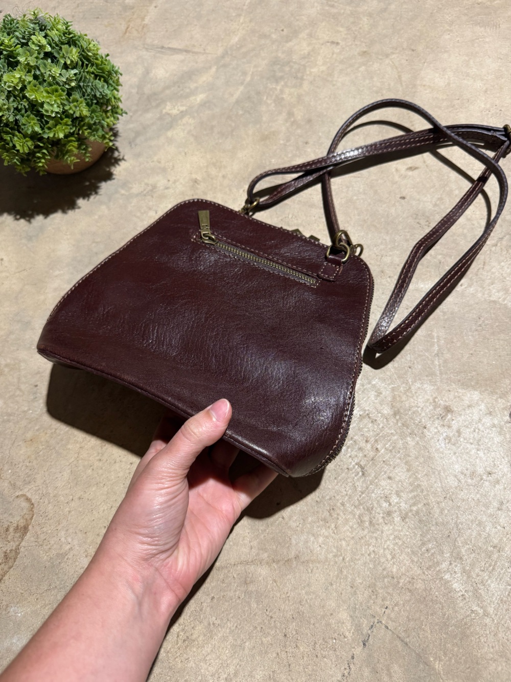 I Medici Leather Crossbody Purse Bag Brown Made In Italy Classy Old Money Fall - Picture 3 of 7
